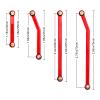 Hobbypark High Clearance Links Set Aluminum Upgrades Linkage for Axial SCX24 Deadbolt AXI90081 B17 Upgrades 1/24 RC Crawler Car (Red) view 2