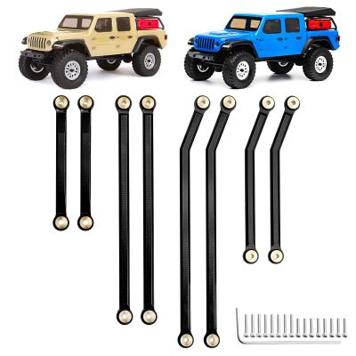 Hobbypark Aluminum High Clearance Links Set Upgrades for Axial SCX24 Gladiator AXI00005 Upgrades 1/24 RC Crawler Car (Black)