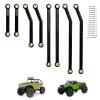 Hobbypark High Clearance Links Set Aluminum Upgrades Linkage for Axial SCX24 Deadbolt AXI90081 B17 Upgrades 1/24 RC Crawler Car (Black) view 1