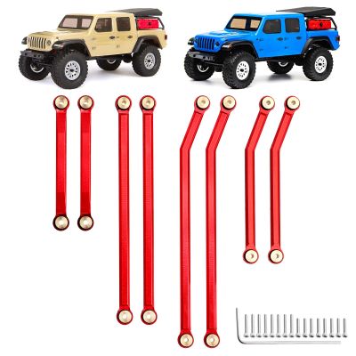 Hobbypark Aluminum High Clearance Links Set Upgrades for Axial SCX24 Gladiator AXI00005 Upgrades 1/24 RC Crawler Car (Red)