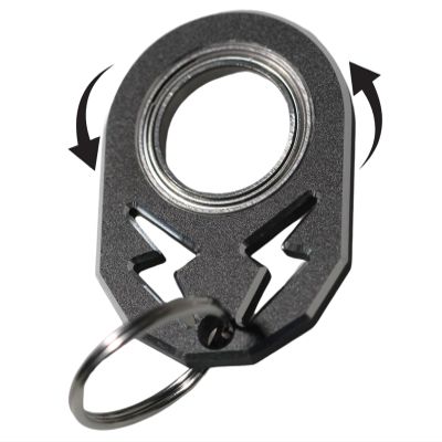YIPUKIYI Keychain Spinner Fidget Ring Metal Key Chain Spinner Fidget Ring Type Toy for Man Women and Kids (Black)