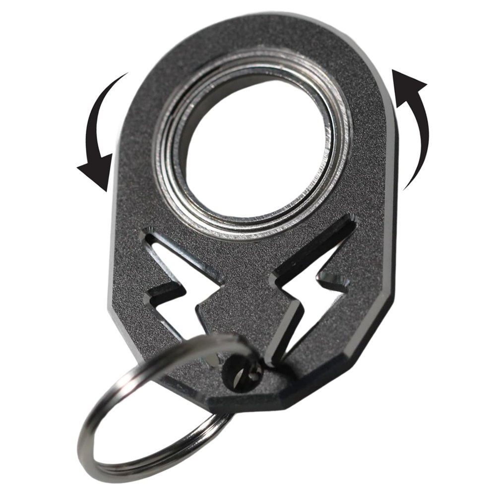 YIPUKIYI Keychain Spinner Fidget Ring Metal Key Chain Spinner Fidget Ring Type Toy for Man Women and Kids (Black)