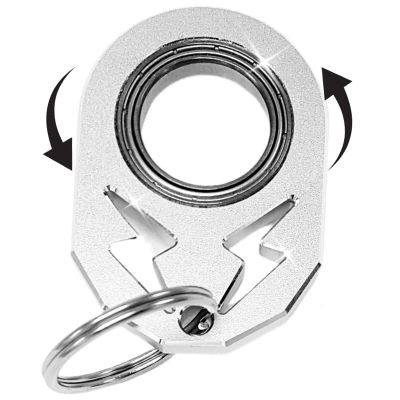 YIPUKIYI Keychain Spinner Fidget Keychain Fidget Ring Metal Key Chain Spinner Fidget Spinner Keychain Toy for Man Women and Kids (Silver)