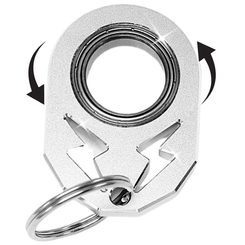 YIPUKIYI Keychain Spinner Fidget Keychain Fidget Ring Metal Key Chain Spinner Fidget Spinner Keychain Toy for Man Women and Kids (Silver)