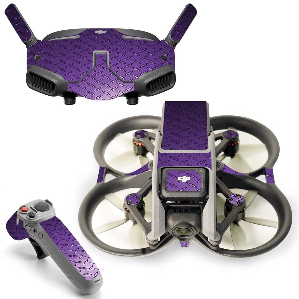 MightySkins Skin Compatible with DJI Avata - Purple Diamond Plate | Protective, Durable, and Unique Vinyl Decal wrap Cover | Easy to Apply | Made in The USA