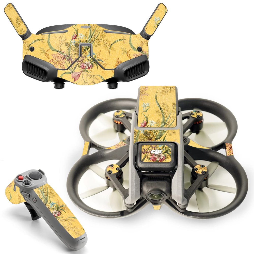 MightySkins Glossy Glitter Skin Compatible with DJI Avata - Yellow Marble End | Protective, Durable High-Gloss Glitter Finish | Easy to Apply | Made in The USA