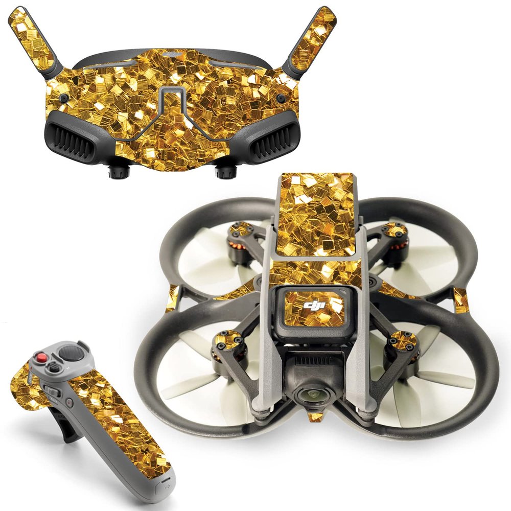 MightySkins Skin Compatible with DJI Avata - Gold Chips | Protective, Durable, and Unique Vinyl Decal wrap Cover | Easy to Apply, Remove, and Change Styles | Made in The USA