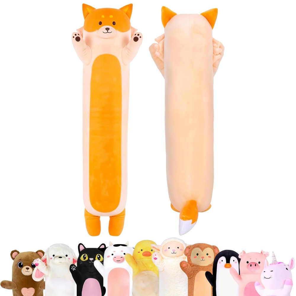 Cuddle Paws Fox Plush Body Pillow for Kids | Long Stuffed Animal Cuddle Pillow | Soft, Cute Hugging Toy | Plushie Gift for Girls & Boys | Long Plush Body Pillow for Sleep & Comfort | Small, 23 Inches