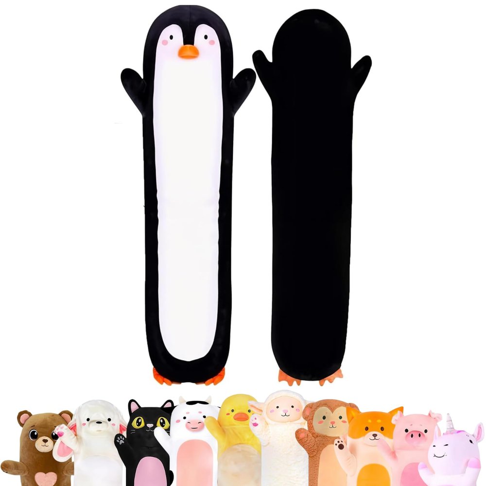 Cuddle Paws Penguin Plush Body Pillow for Kids | Long Stuffed Animal Cuddle Pillow | Soft Hugging Toy | Plushie Gift for Girls & Boys | Long Plush Body Pillow for Sleep & Comfort | Small, 23 Inches