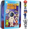 Hapinest Magnetic Heroes Pretend and Play Travel Playset Toy for Boys Ages 4 Years and Up, Fireman, Policeman, Knight, Astronaut view 1
