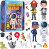 Hapinest Magnetic Heroes Pretend and Play Travel Playset Toy for Boys Ages 4 Years and Up, Fireman, Policeman, Knight, Astronaut view 2