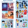 Hapinest Magnetic Heroes Pretend and Play Travel Playset Toy for Boys Ages 4 Years and Up, Fireman, Policeman, Knight, Astronaut view 4
