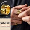 FaithHeart Masculine Fidget Spinner Ring for Anxiety Gold Thumb Pinky Finger Rings for Men Women Size 7 view 2