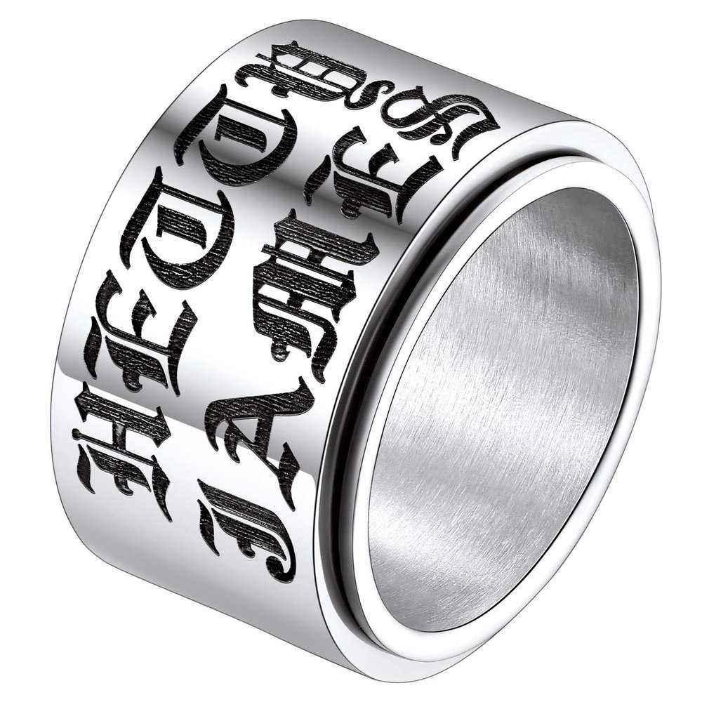 FaithHeart Custom Name Fidget Rings Stress Relieving Anxiety Accessories Engagement Wedding Promise Band for Mother