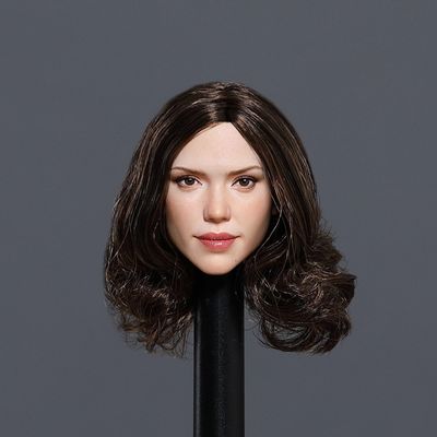 1/6 Scale Female Head Sculpt,European Sweet Girl Suntan Skin Head Carved for 12inch Female PH TBL JO Female Action Figure Body (A)