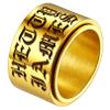 FaithHeart 15mm Spinner Ring Gold Stainless Steel Fidget Rings Anxiety Jewelry for Men Free Engraving Size 12 view 1