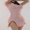 1/6 Scale Female Clothes,Female Side Slit Cheongsam Dress Costume Clothing for 12inch PH TBL JO Action Figure Body (Pink) view 4