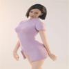 1/6 Scale Female Clothes,Female Side Slit Cheongsam Dress Costume Clothing for 12inch PH TBL JO Action Figure Body (Purple) view 1