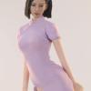 1/6 Scale Female Clothes,Female Side Slit Cheongsam Dress Costume Clothing for 12inch PH TBL JO Action Figure Body (Purple) view 2