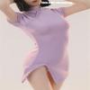 1/6 Scale Female Clothes,Female Side Slit Cheongsam Dress Costume Clothing for 12inch PH TBL JO Action Figure Body (Purple) view 4