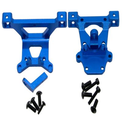 Parts Compatible with Traxxas 1/16 E-REVO Mini Slash Front Rear Body Post Mount Rc Car Hops Up Aluminum Alloy Upgrades 71076-3 70054-1 2Pcs(Blue)