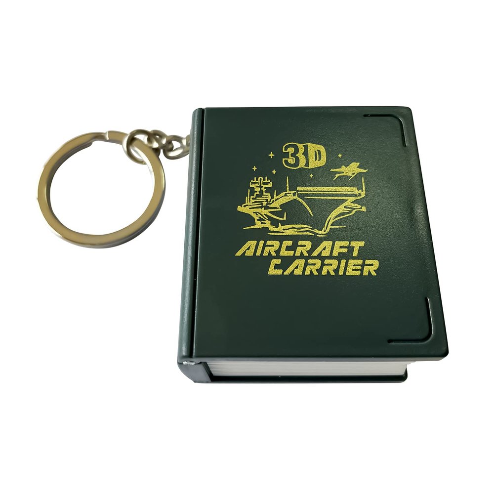3D Pop-up Book Mini Aircraft Carrier Toys Cute Keychain for Kids Backpack, 3D Aircraft Carrier Scene for Men Women, Kids Gift for Party Birthday etc. -Pack of 2PCS