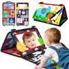 Basytodio Baby Mirror Tummy Time Toys 0-6 Months with Crinkle Cloth Books Infant High Contrast Newborn Sensory Black and White Toy for 0-3 4 5 6 Months Must Haves Babies 3-6 6-12 Month Boy Girl view 1