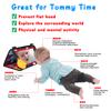 Basytodio Baby Mirror Tummy Time Toys 0-6 Months with Crinkle Cloth Books Infant High Contrast Newborn Sensory Black and White Toy for 0-3 4 5 6 Months Must Haves Babies 3-6 6-12 Month Boy Girl view 2