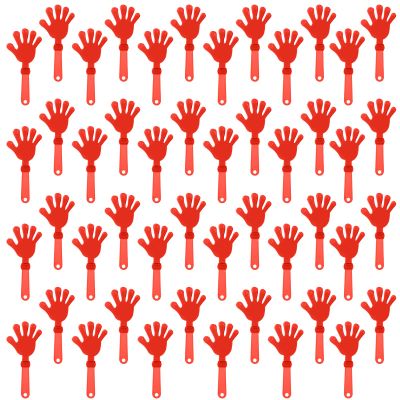 ZCYSRLQIN 48 Pieces Coral Red Hand Clappers 7.5 Inch Clappers Noisemakers Noise Makers Party Favors Plastic Clapper Sporting Events Cheers Ball Dance Basketball Football Noisemakers Coral Red