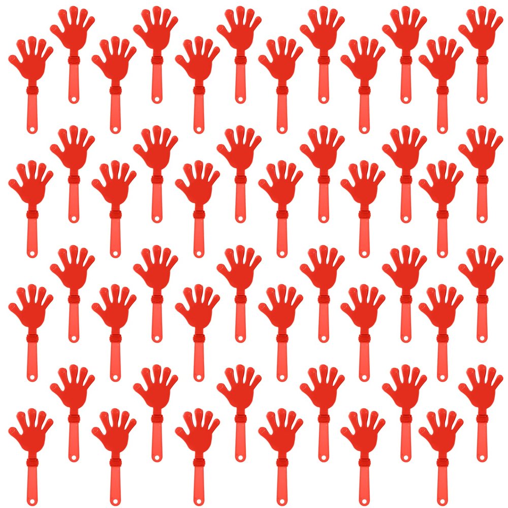 ZCYSRLQIN 48 Pieces Coral Red Hand Clappers 7.5 Inch Clappers Noisemakers Noise Makers Party Favors Plastic Clapper Sporting Events Cheers Ball Dance Basketball Football Noisemakers Coral Red