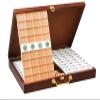 MEIMAI 144pcs Crystal Mahjong Set, Professional Chinese Mahjong Game Set, with Two-Color Tiles, 40# Deluxe Mahjong Classic Game with Carrying Travel Case, White,Solid Wood Box view 1