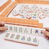 MEIMAI 144pcs Crystal Mahjong Set, Professional Chinese Mahjong Game Set, with Two-Color Tiles, 40# Deluxe Mahjong Classic Game with Carrying Travel Case, White,Solid Wood Box view 2