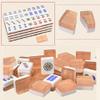 MEIMAI 144pcs Crystal Mahjong Set, Professional Chinese Mahjong Game Set, with Two-Color Tiles, 40# Deluxe Mahjong Classic Game with Carrying Travel Case, White,Solid Wood Box view 4