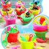 Jexine 96pcs Beach Party Favors for Kid 24 Set Sand Buckets and Shovels for Bucket Party Favor Sand Box Play Set and Mini Beach Pail Includes Shovel, Rake, Scoop Summer Outdoor Toys for Toddlers view 2