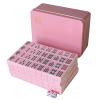 MEIMAI Hot Mini Mahjong Tiles 20MM, Classic Small Chinese Mahjong Game Set 4 Player Table Game, 144Pcs Mahjong Set with Iron Travel Case, Complete Set Gift/Birthday,Pink view 1