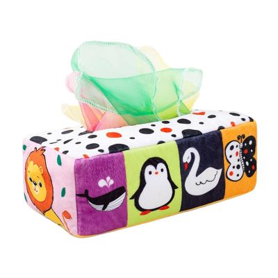 Baby Tissue Box Toy,Early Educational High Contrast for Preschool, Style B