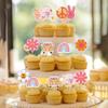 36 PCS Hippie Party Cupcake Toppers Peace Sign Hand Butterfly Two Groovy Cupcake Picks Dasiy Flower 60s Retro Boho Cake Decorations for Hippie Two Groovy Carnival Theme 2nd Birthday Party Supplies view 4