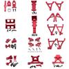 Upgrade Compatible with Traxxas 1/16 E-REVO Mini Slash Rc Car Body Post Mount & Skid Plate & Axle Carriers Knuckle Arm & Suspension Rocker Arms & Steering Full Set Aluminum Alloy Parts(Red) view 1