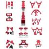 Upgrade Compatible with Traxxas 1/16 E-REVO Mini Slash Rc Car Body Post Mount & Skid Plate & Axle Carriers Knuckle Arm & Suspension Rocker Arms & Steering Full Set Aluminum Alloy Parts(Red) view 2