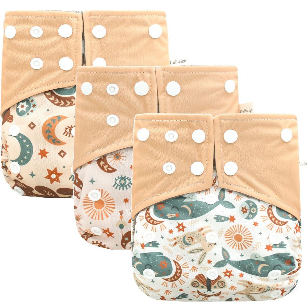 Baby Cloth Diapers - 3pcs/Set Reusable Washable Baby Cloth Diapers, Adjustable Washable Reusable for Baby, One Size (Style 4)