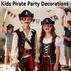 Halatool 36 Set Pirate Accessories Bulk for Kids, Include 36 Felt Pirates Hats with 36 Eye Patches and 36 Mustaches, Pirate Costume Accessories for Halloween, Masquerade, Cosplay, Party Favors Decor view 2