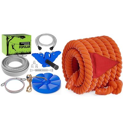 X XBEN Zip line Kits for Backyard 98FT, Zip Lines for Kid and Adult