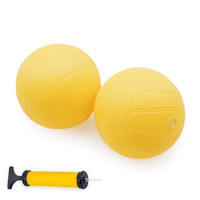 Aolowewin Spike Roundnet Game Replacement Balls, for Playground, Pool Lawn Beach, Yellow 3.5-inch (2-Pack Balls with Pump)