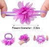 Chiffon Flower Hair Ties for Baby Girl, 50pcs 2" Flower Hair Ties for Toddler Girls Bow Flower Elastic Hairbands For Kids Children Multi-colored-4 view 2