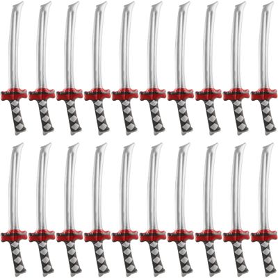 Fahacop 20 Pack 30 Inch Inflatable Katana Blow Up Samurai Sword Inflatable Weapons for Party Favors Cosplay Samurai Theme Party