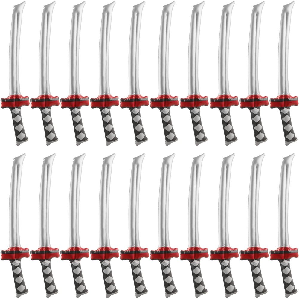 Fahacop 20 Pack 30 Inch Inflatable Katana Blow Up Samurai Sword Inflatable Weapons for Party Favors Cosplay Samurai Theme Party