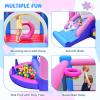OLAKIDS Inflatable Bounce House, Princess Pink Jumping Castle Kids Candyland with Slide Ball Pit Basketball Rim, Indoor Outdoor Inflatable Obstacle Course with 680W Blower 50PCS Ocean Balls Carry Bag view 3
