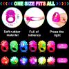 CCINEE 28Pcs Light Up Rings Flashing Colorful LED Rubber Bumpy Jelly Rings Glow in Dark Finger Toys for Party Supplies Prizes Novelty Gifts Party Bag Filler view 3