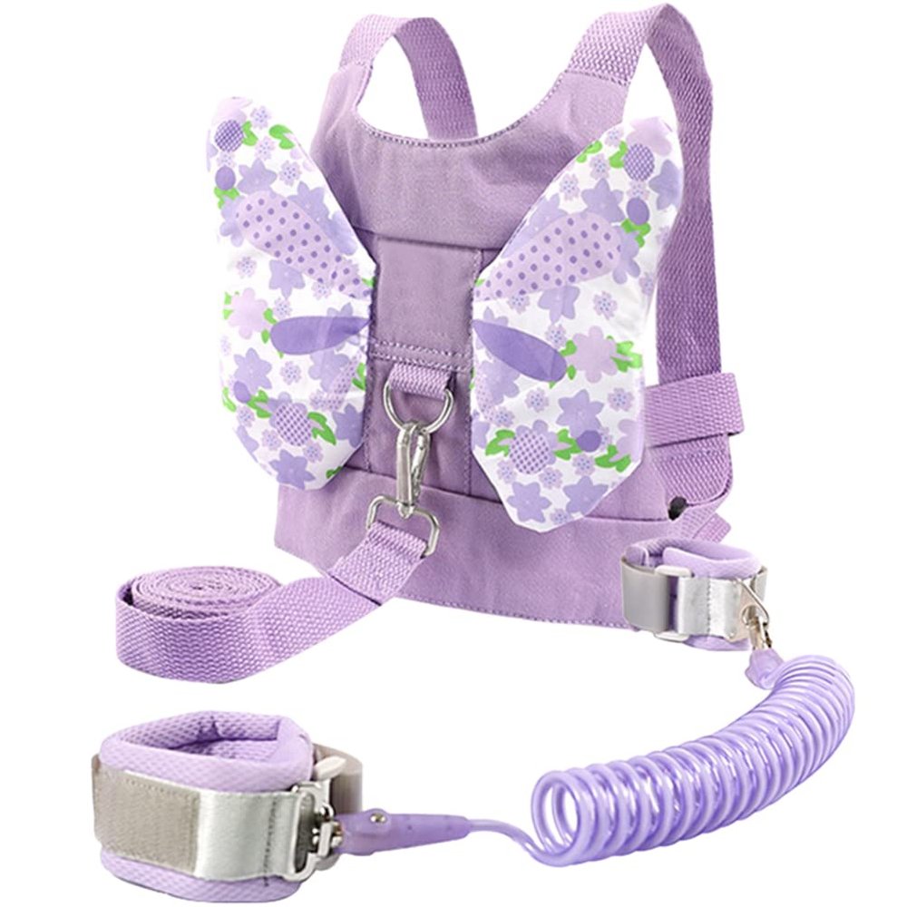 Baby Girl Walking Harness Leash Toddler Harness Wrist Leash Backpack 3 in 1 360 Rotating Spiral Bracelet for Age 2-4