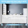 80 Inch Wide Baby Gate for Stairs Prevent Kid/Pet from Getting Through Retractable Outdoor Safety Gates for Toddlers Retractable Scratch-Resistant Mesh Dog Gate Indoor Doorway Gates for Pets, White view 2